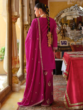 Pink Embroidered Straight Kurta Palazzos With Dupatta set